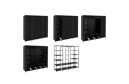 Dulap pliabil din material textil – 170 × 170 × 42 cm