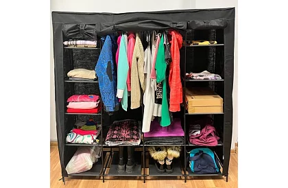 Dulap pliabil din material textil – 170 × 170 × 42 cm