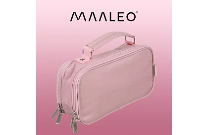 Etui școlar - penar roz cu mânere