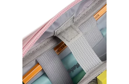 Etui școlar - penar roz cu mânere