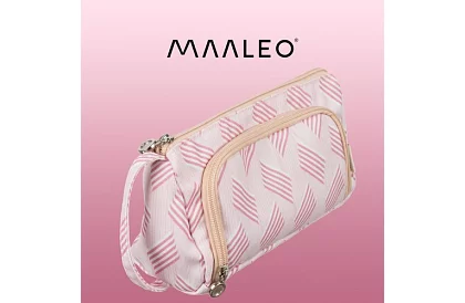 Etui școlar - penar roz cu model