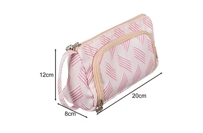 Etui școlar - penar roz cu model