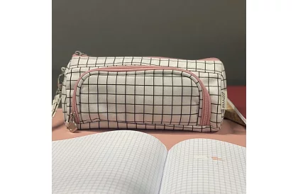 Etui școlar - penar cu carouri