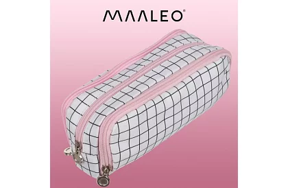 Cutie de școală extensibilă - penar în carouri