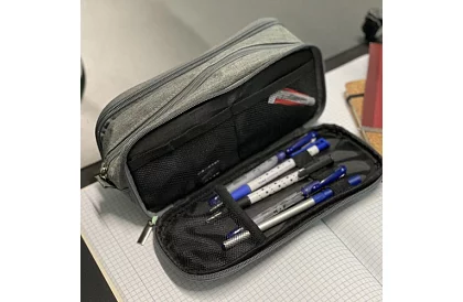 Cutie școlară extensibilă - penar gri