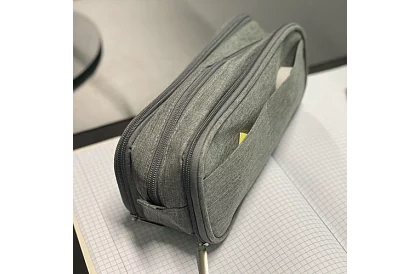 Cutie școlară extensibilă - penar gri