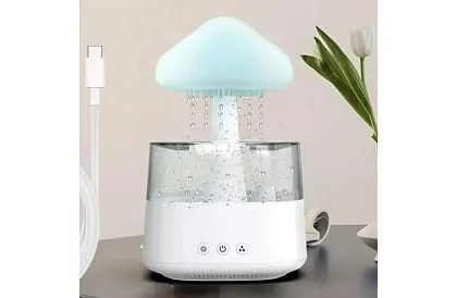 Umidificator cu lampă de noapte cu LED cu efect de ploaie căzătoare