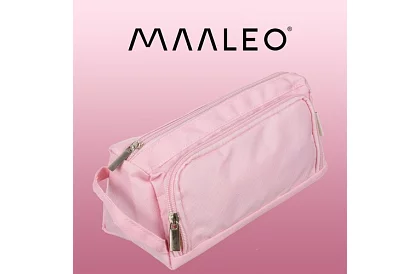 Etui școlar - penar roz cu mânere