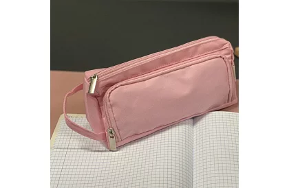 Etui școlar - penar roz cu mânere