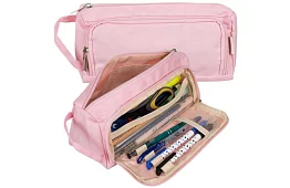 Etui școlar - penar roz cu mânere