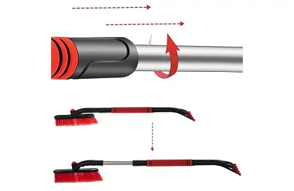 Răzătoare telescopică pentru feronerie cu perie pentru zăpadă