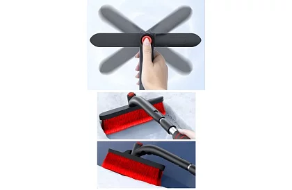 Răzătoare telescopică pentru feronerie cu perie pentru zăpadă