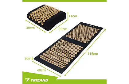 Saltea de acupresiune pentru sănătate cu pernă și 2 mingi de masaj