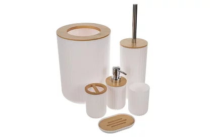 Accesorii pentru baie - set alb de 6 bucăți