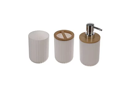 Accesorii pentru baie - set alb de 6 bucăți