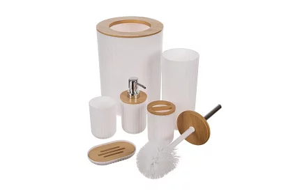 Accesorii pentru baie - set alb de 6 bucăți