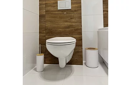 Accesorii pentru baie - set alb de 6 bucăți