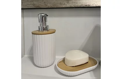 Accesorii pentru baie - set alb de 6 bucăți