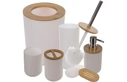 Accesorii pentru baie - set alb de 6 bucăți