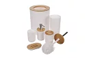 Accesorii pentru baie - set alb de 6 bucăți