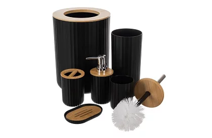 Accesorii pentru baie - set negru de 6 piese