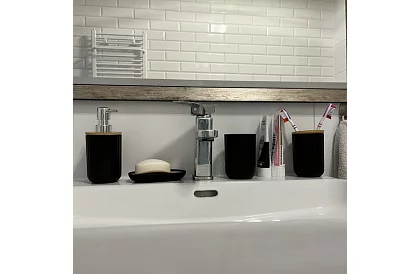 Accesorii pentru baie - set negru de 6 piese