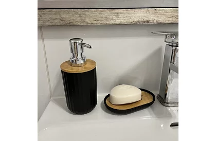 Accesorii pentru baie - set negru de 6 piese