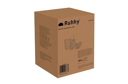 Accesorii pentru baie - set negru de 6 piese