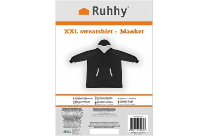 Mare pulover oversized - pătură neagră