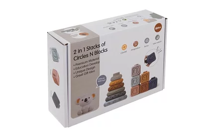 Blocuri senzoriale moi pentru copii – set de 12 buc + ursuleț Koala