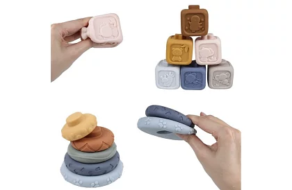 Blocuri senzoriale moi pentru copii – set de 12 buc + ursuleț Koala