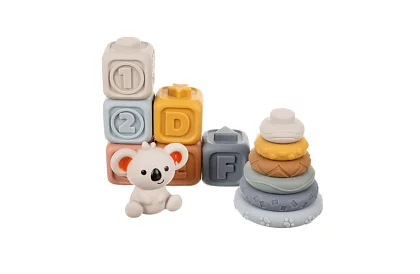 Blocuri senzoriale moi pentru copii – set de 12 buc + ursuleț Koala