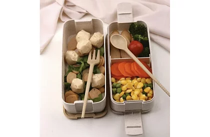 Cutie de prânz cu tacâmuri - cutie de prânz 750ml