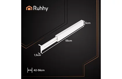 Organizatoare ajustabile pentru sertare - alb - set de 4 bucăți