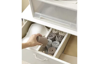 Organizatoare ajustabile pentru sertare - alb - set de 4 bucăți