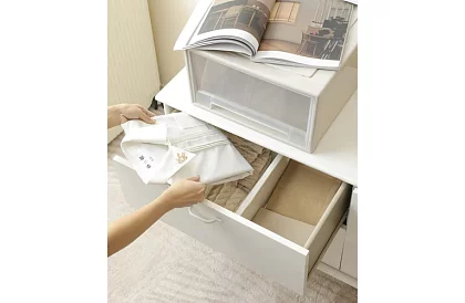 Organizatoare ajustabile pentru sertare - alb - set de 4 bucăți