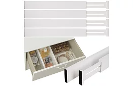 Organizatoare ajustabile pentru sertare - alb - set de 4 bucăți
