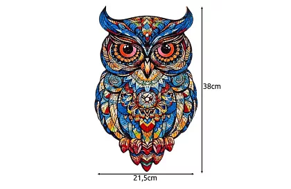 Puzzel din lemn bufniță - 177 piese - 38 x 21,5 cm