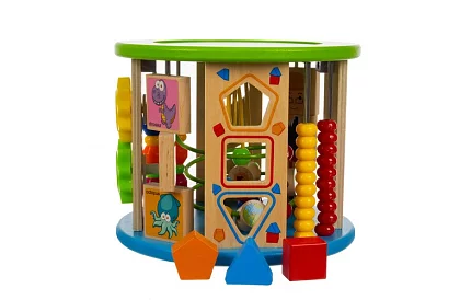 Jucărie educațională din lemn - multe funcții și jocuri