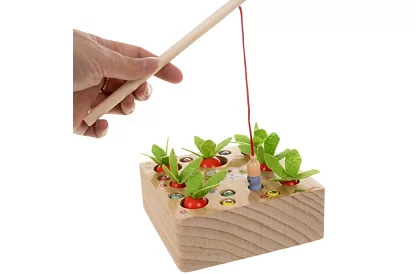 Joc educativ din lemn 2în1 – grădină magnetică