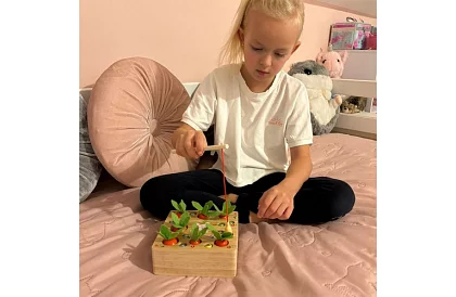 Joc educativ din lemn 2în1 – grădină magnetică