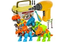 Set de construcție cu șuruburi – dinozauri 4 în 1