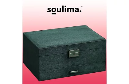 Cutie elegantă din catifea – verde