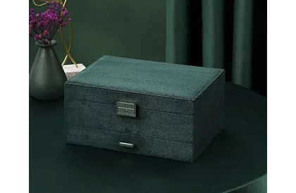 Cutie elegantă din catifea – verde
