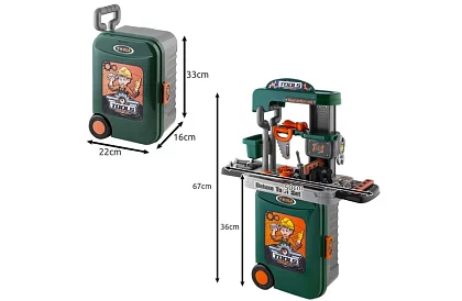 Atelier pentru copii masă cu unelte și valiză