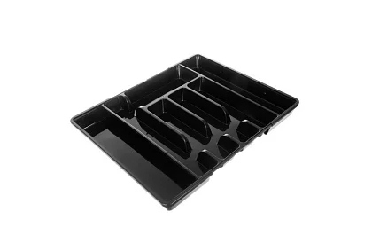 Organizator din bambus pentru sertare – suport de tacâmuri negru