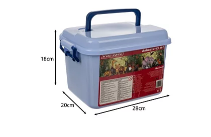 Animale din plastic – 48 de animale în valiză