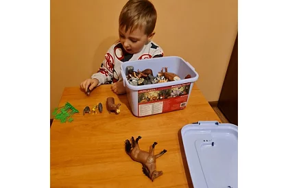 Animale din plastic – 48 de animale în valiză