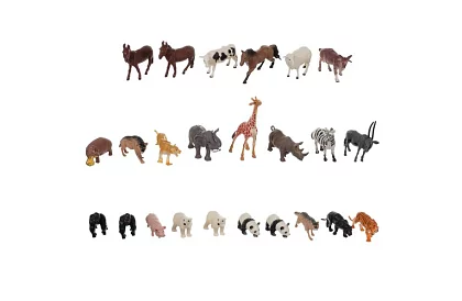 Animale din plastic – 48 de animale în valiză