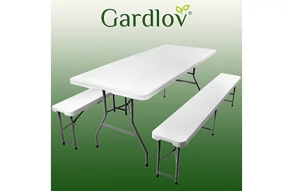 Masa de lucru pliabilă 180 cm + 2 bănci